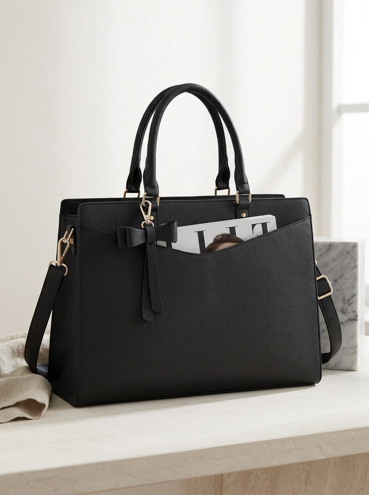 Elegante PU leren dames laptoptas – Elara