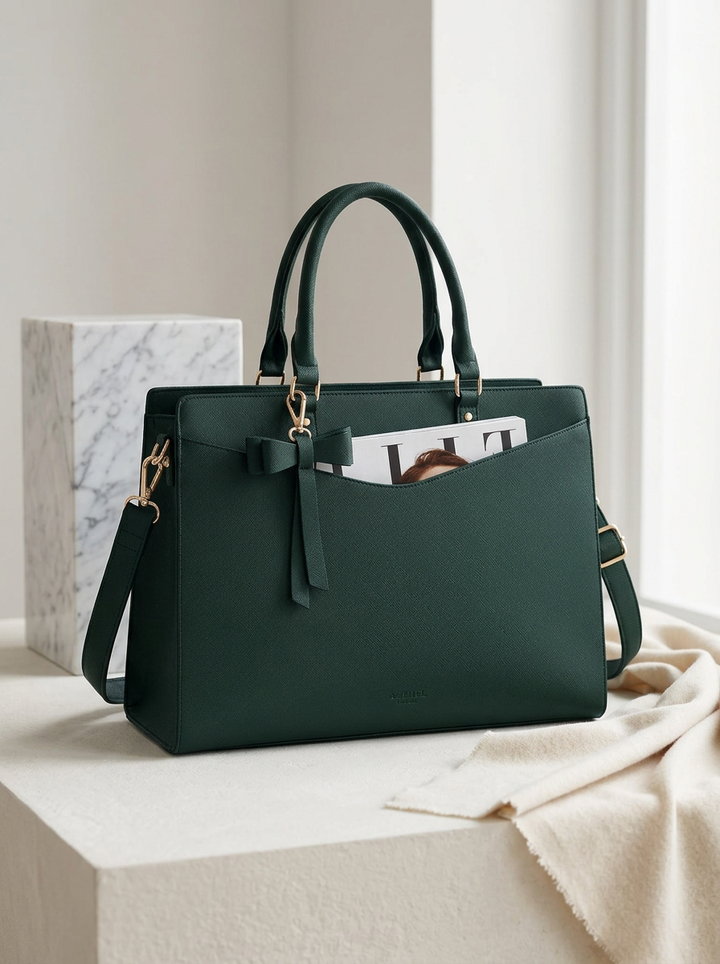 Elegante PU leren dames laptoptas – Elara