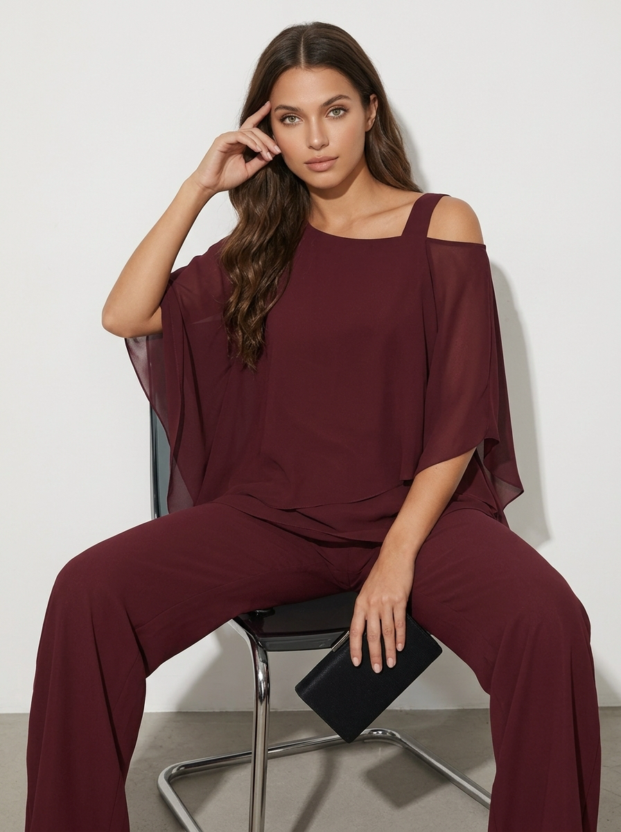Elegante chiffon dames set - Elena
