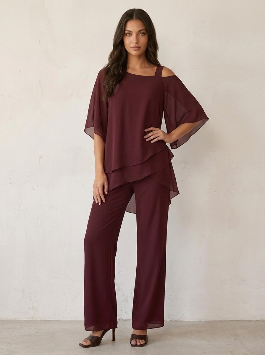 Elegante chiffon dames set - Elena