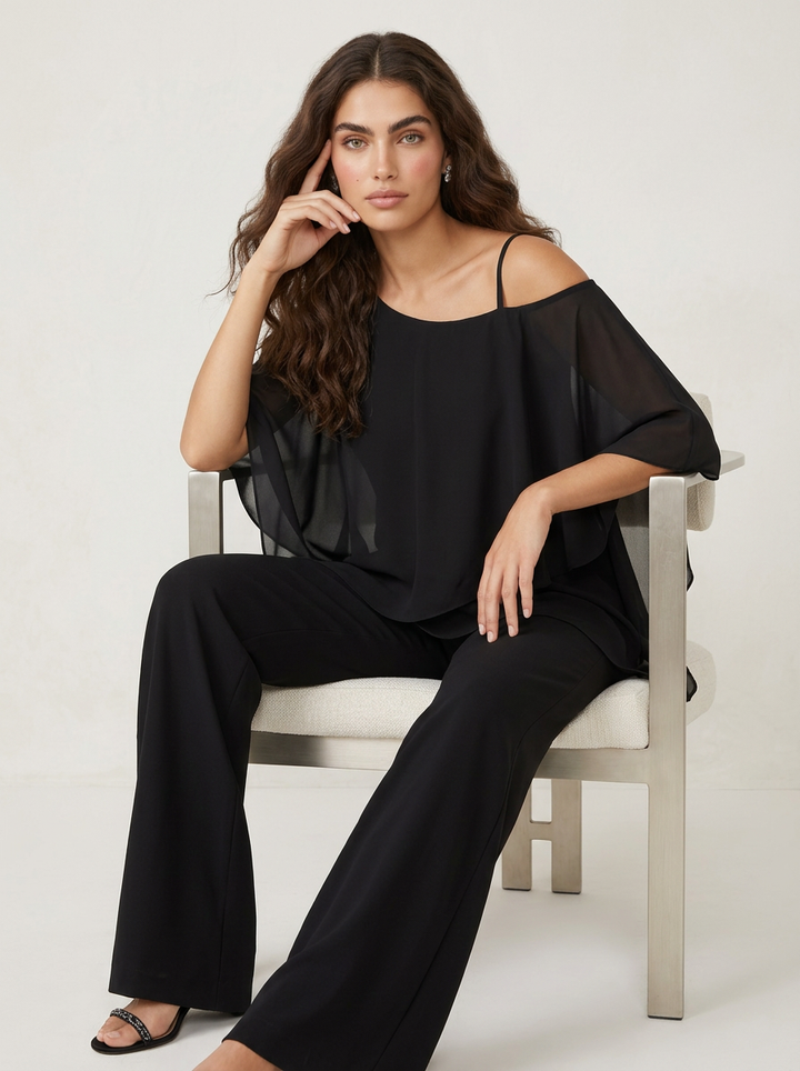 Elegante chiffon dames set - Elena