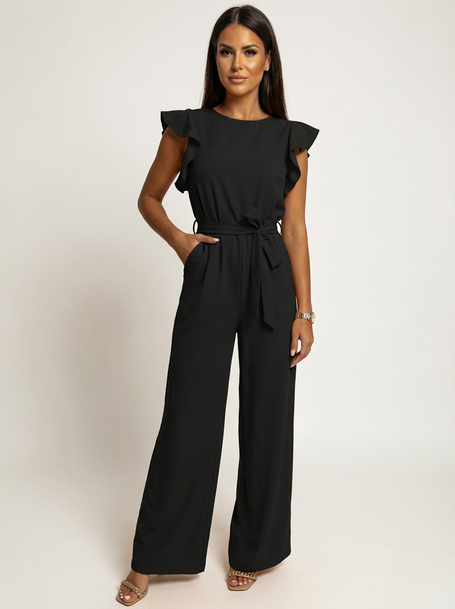 Elegante dames jumpsuit met ruffle mouwen – Valérie