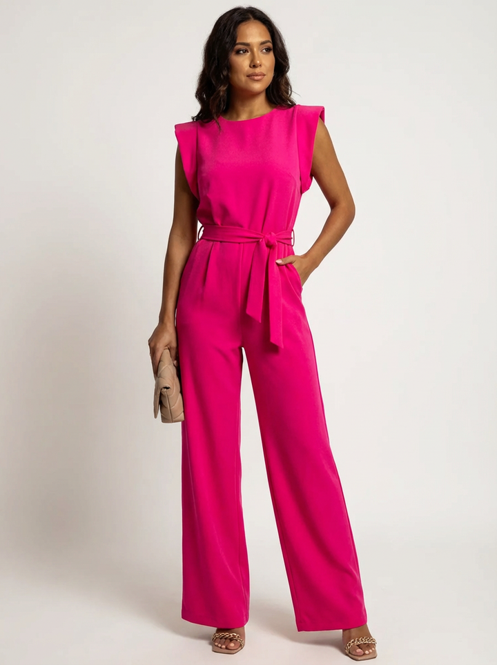 Elegante dames jumpsuit met ruffle mouwen – Valérie