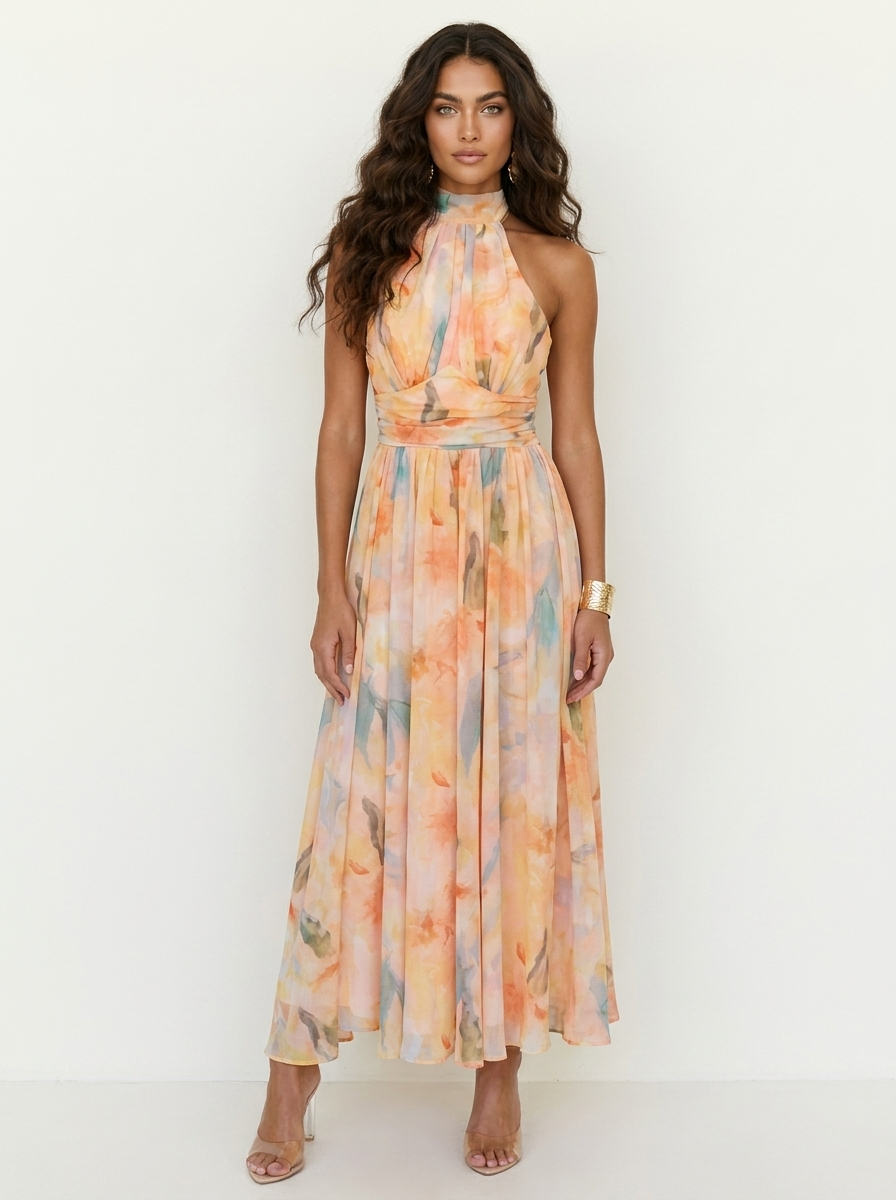 Elegante halter maxi jurk - Celeste