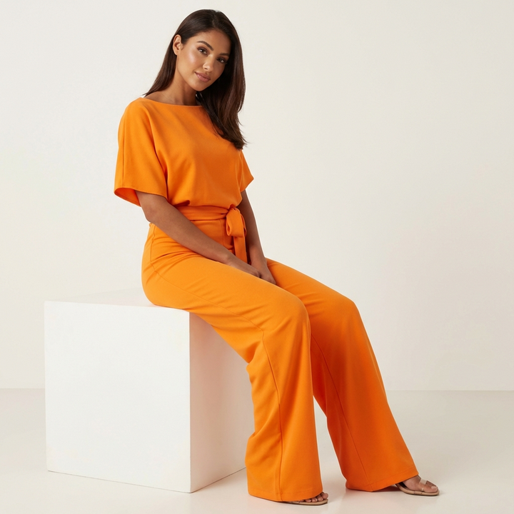 Elegante jumpsuit met tailleceintuur - Delphine