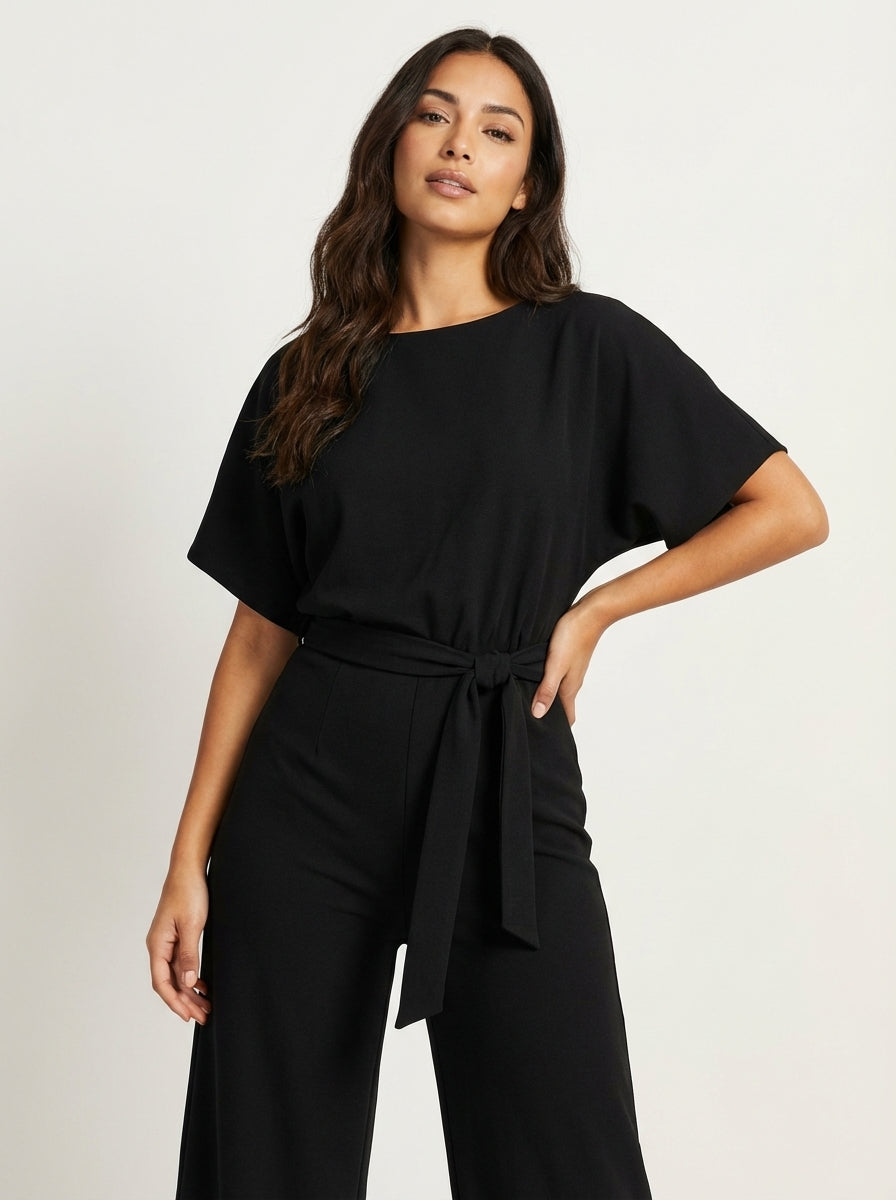 Elegante jumpsuit met tailleceintuur - Delphine