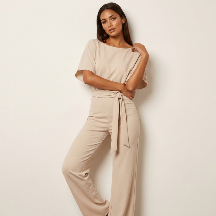 Elegante jumpsuit met tailleceintuur - Delphine