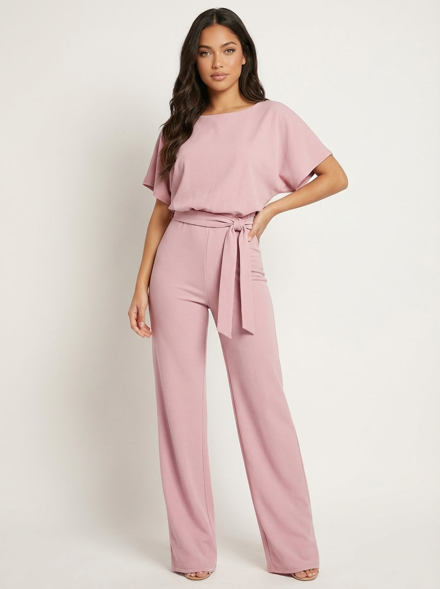 Elegante jumpsuit met tailleceintuur - Delphine