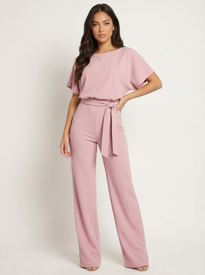 Elegante jumpsuit met tailleceintuur - Delphine