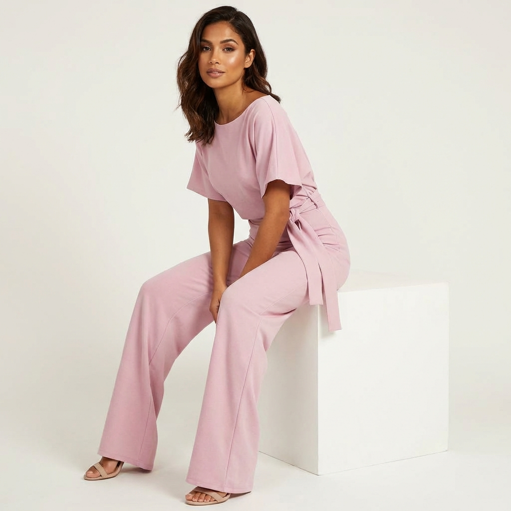 Elegante jumpsuit met tailleceintuur - Delphine