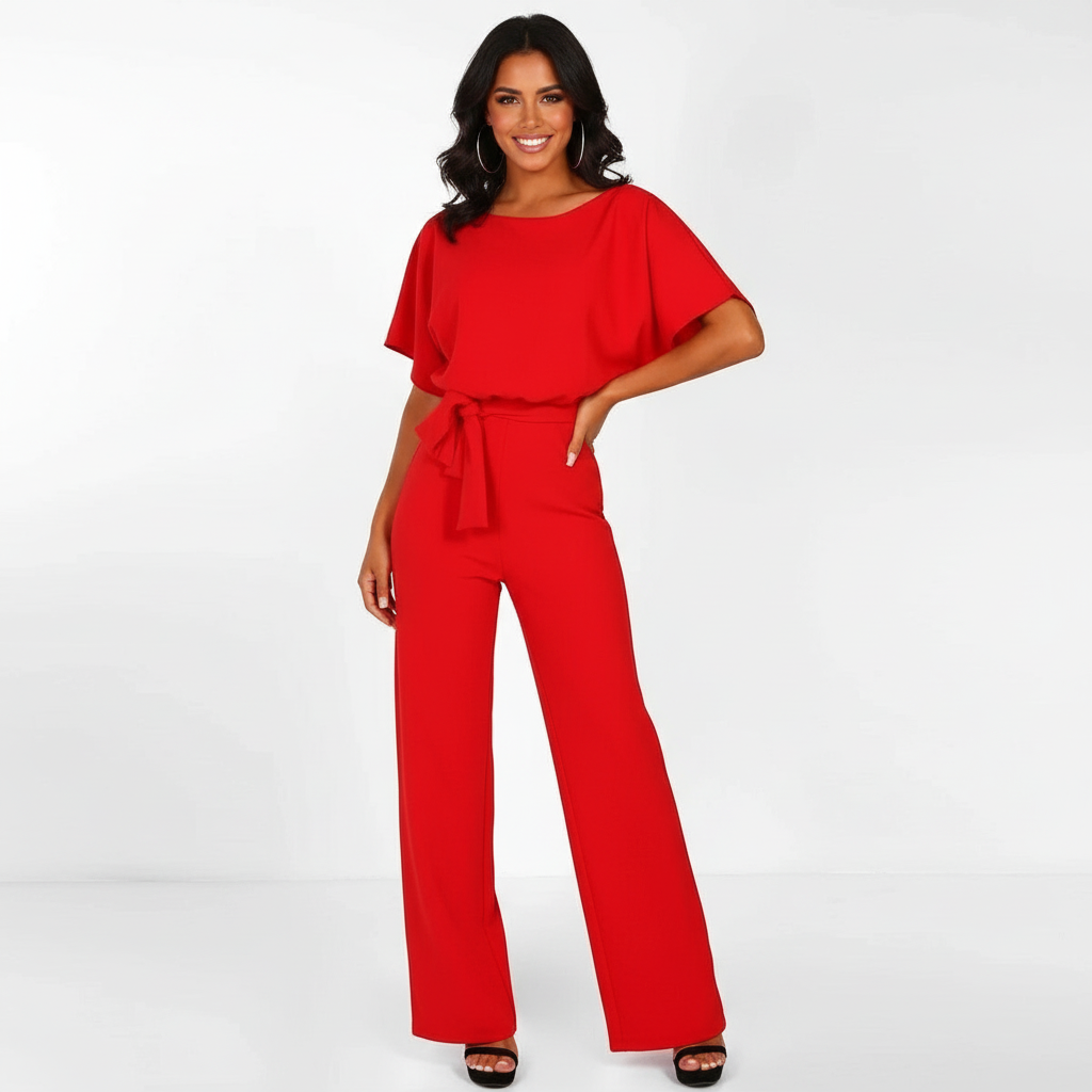 Elegante jumpsuit met tailleceintuur - Delphine