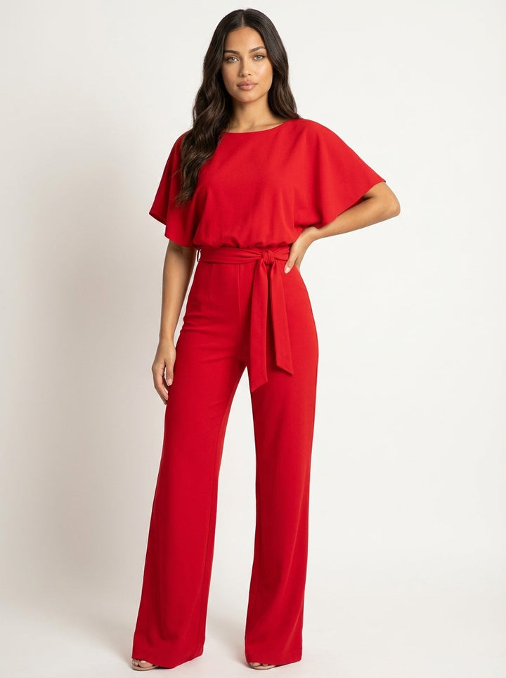 Elegante jumpsuit met tailleceintuur - Delphine