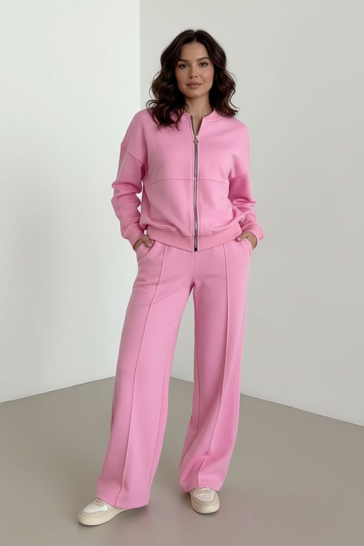Elegante lounge set met rits en wijde broek - Noa