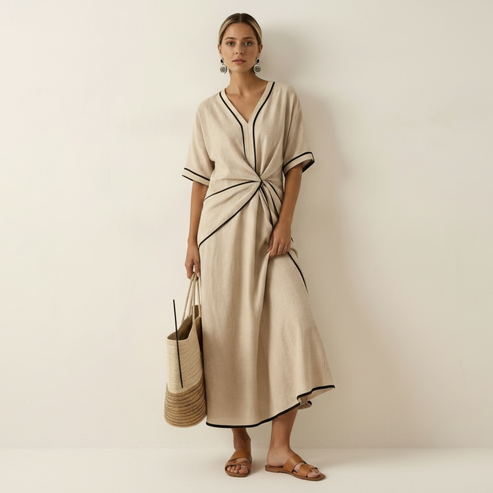 Elegante maxi jurk met twistdetail - Lina