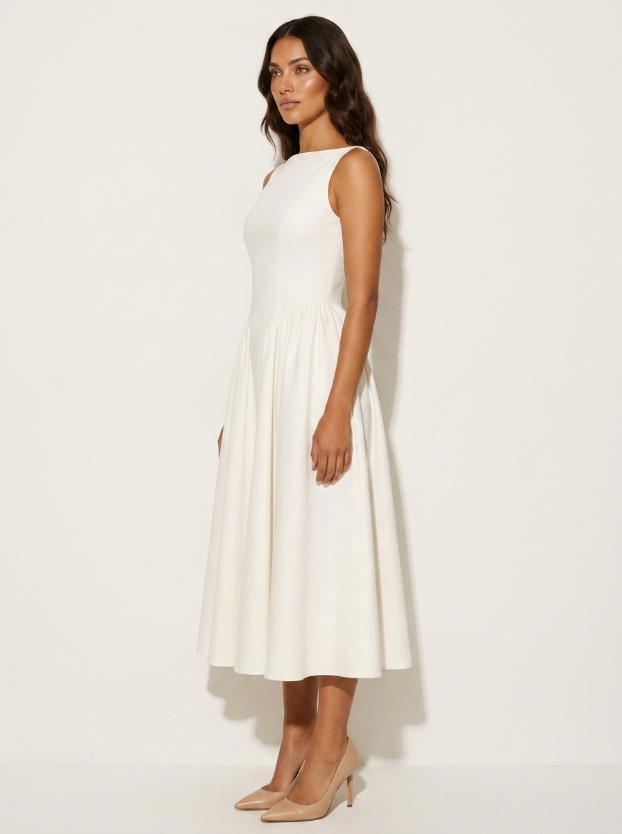 Elegante midi jurk met open rug - Amélie