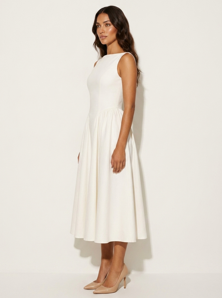 Elegante midi jurk met open rug - Amélie