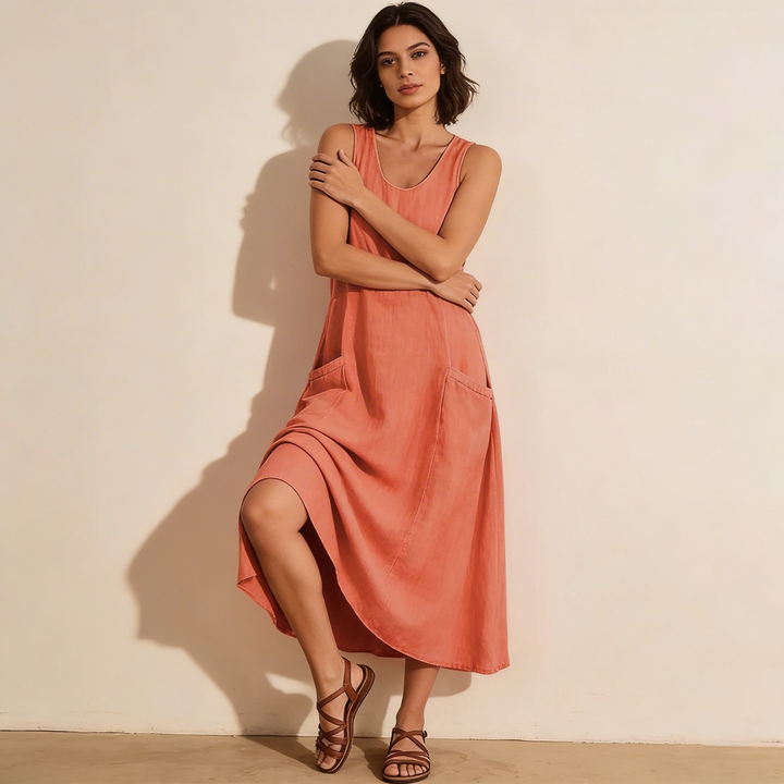 Elegante mouwloze zomerjurk – Sara