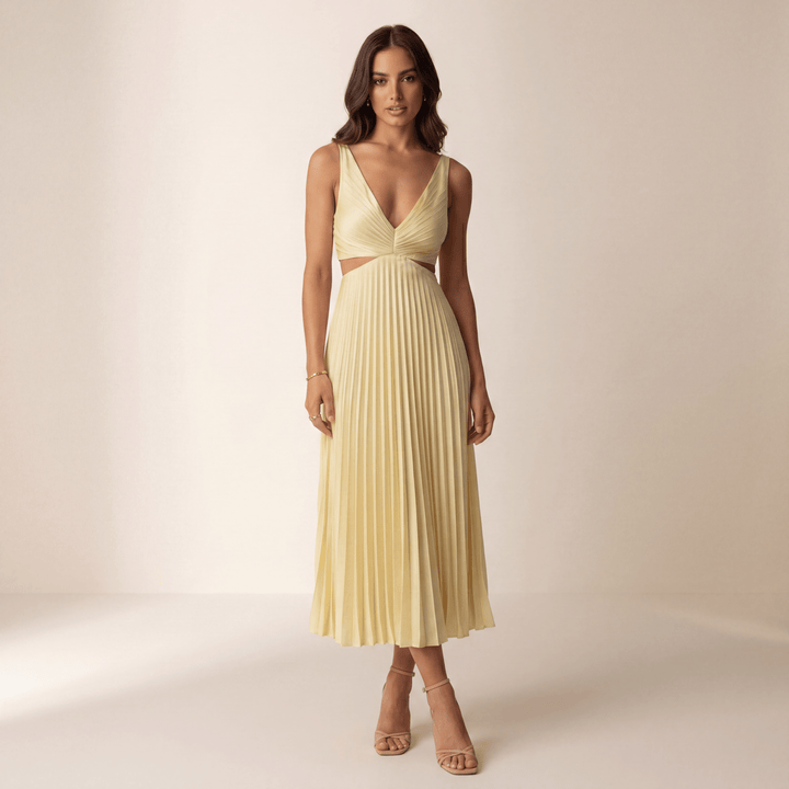 Elegante plissé midi-jurk – Lianne