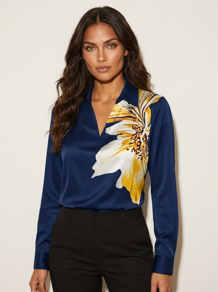 Elegante satijnen damesblouse - Camille