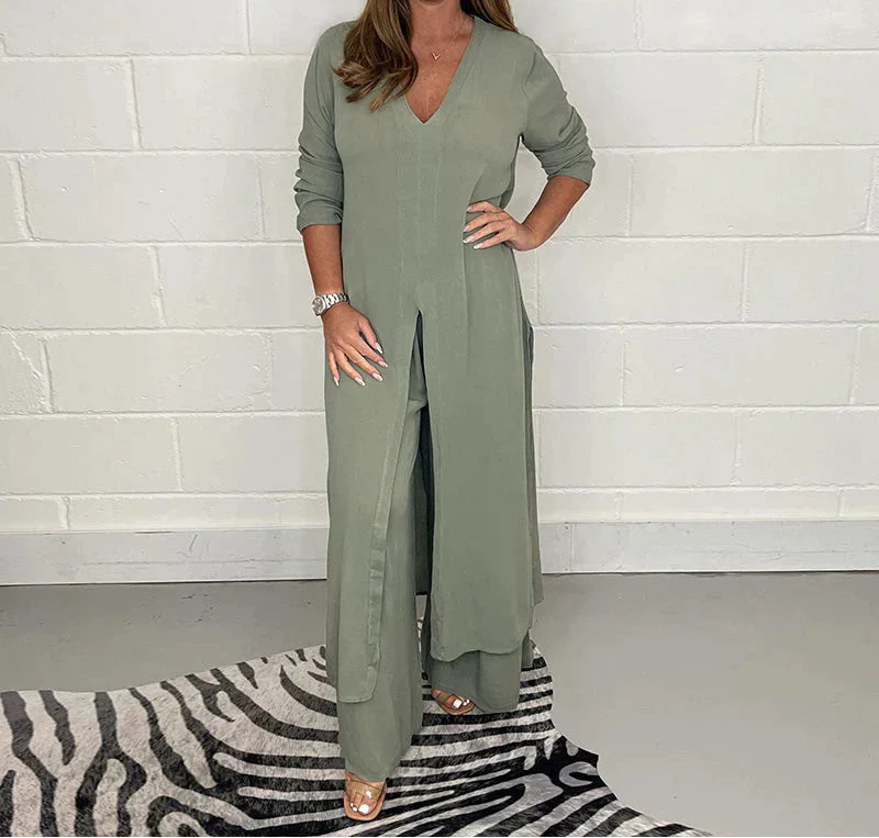 Elegante tweedelige set met een lange tuniek - Amara
