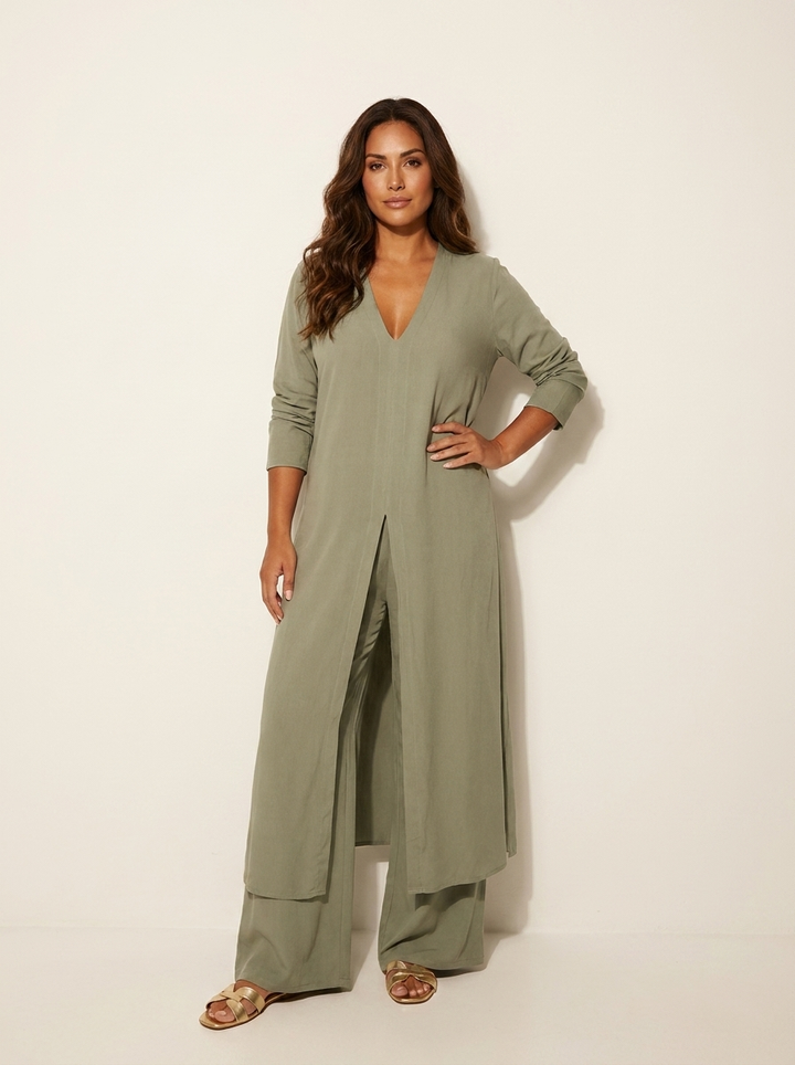 Elegante tweedelige set met een lange tuniek - Amara