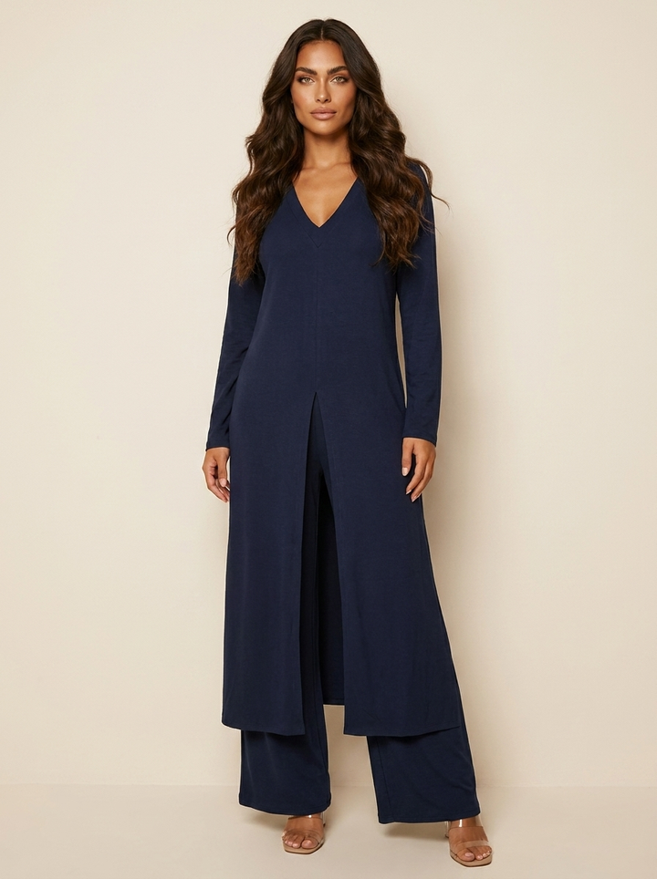 Elegante tweedelige set met een lange tuniek - Amara