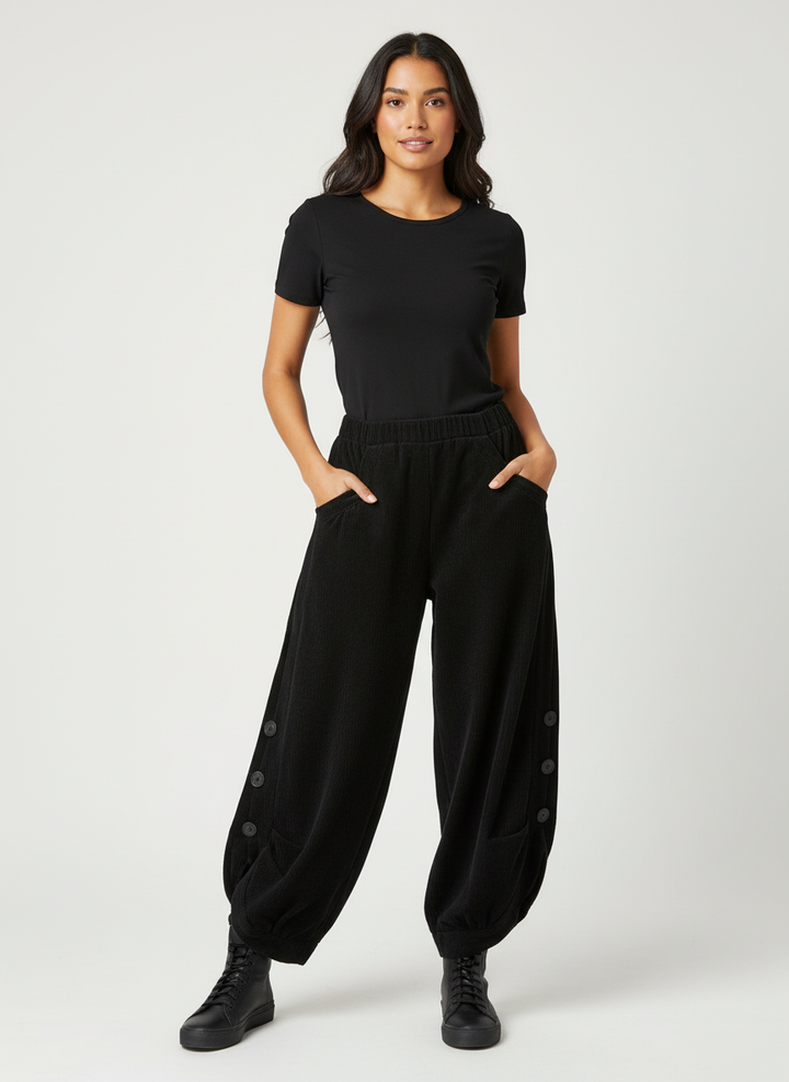Elegante corduroy high-waist broek – Amélie