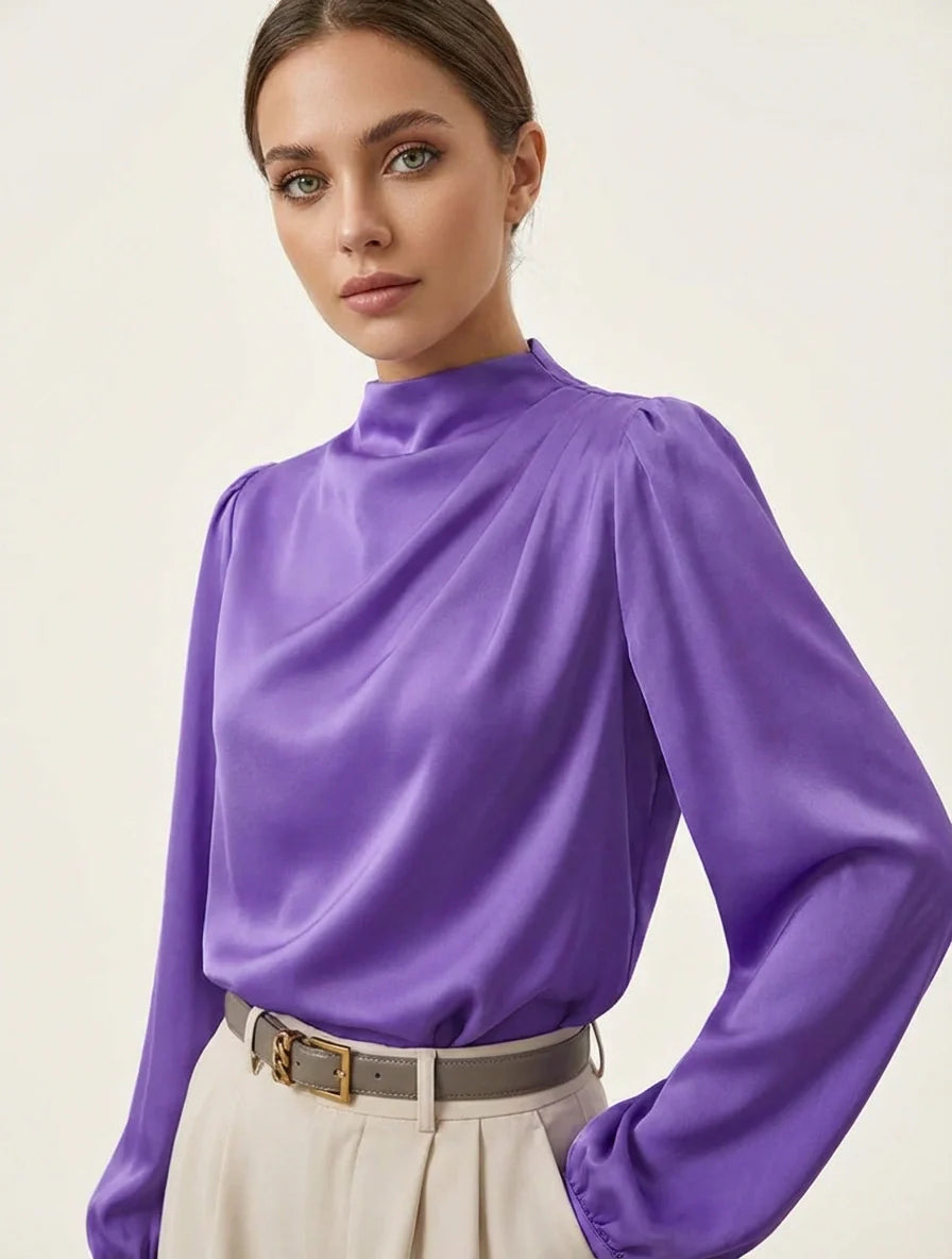 Elegante damesblouse met hoge hals - Hera