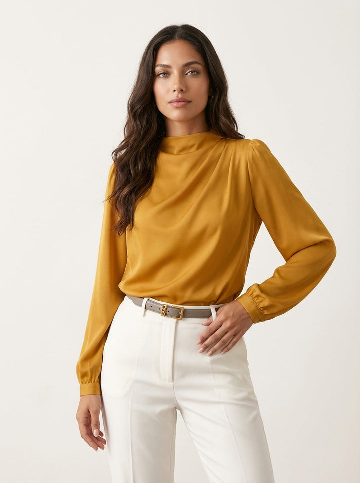 Elegante damesblouse met hoge hals - Hera