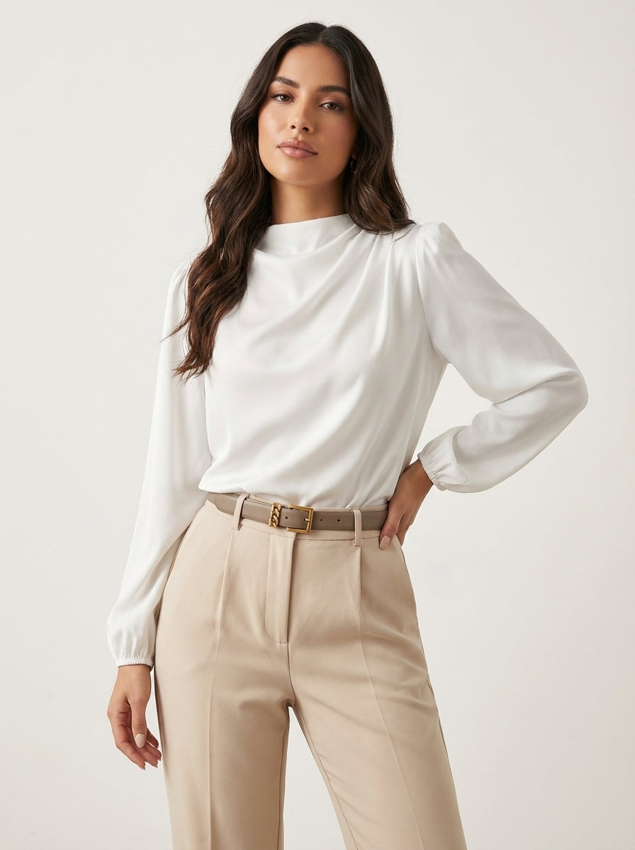 Elegante damesblouse met hoge hals - Hera