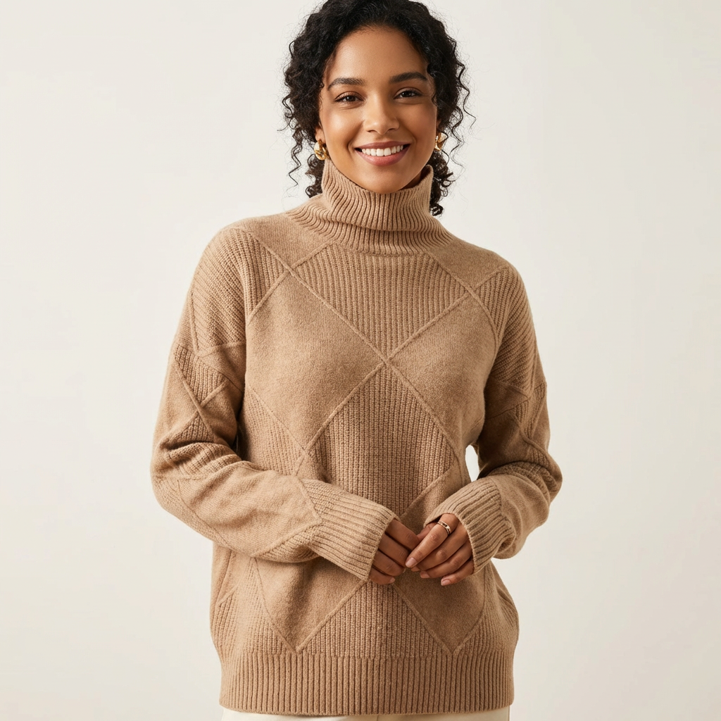 Elegante dames coltrui met ribstructuur - Alizée
