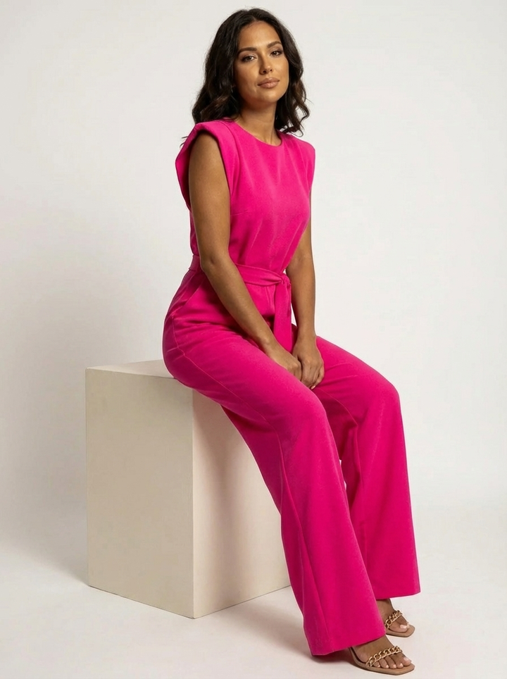 Elegante dames jumpsuit met ruffle mouwen – Valérie