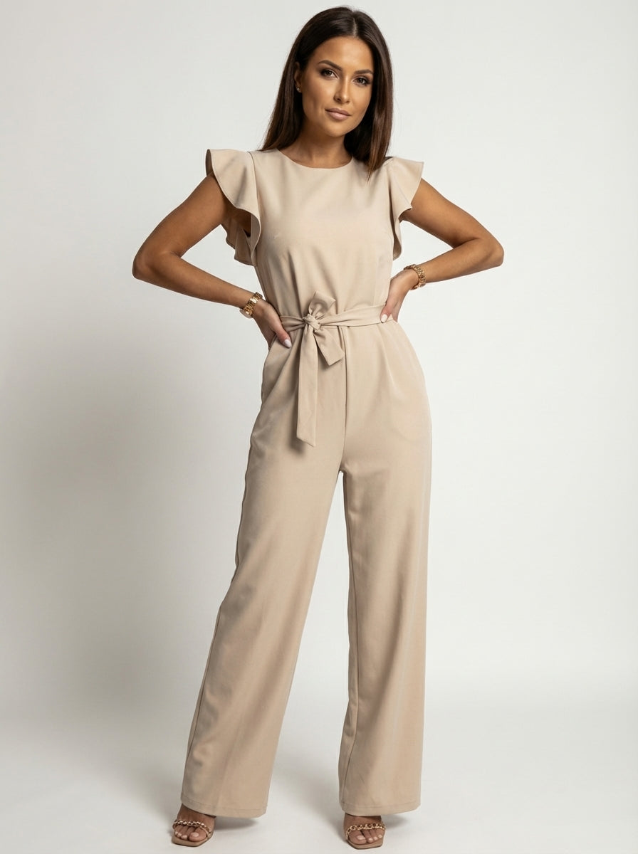 Elegante dames jumpsuit met ruffle mouwen – Valérie