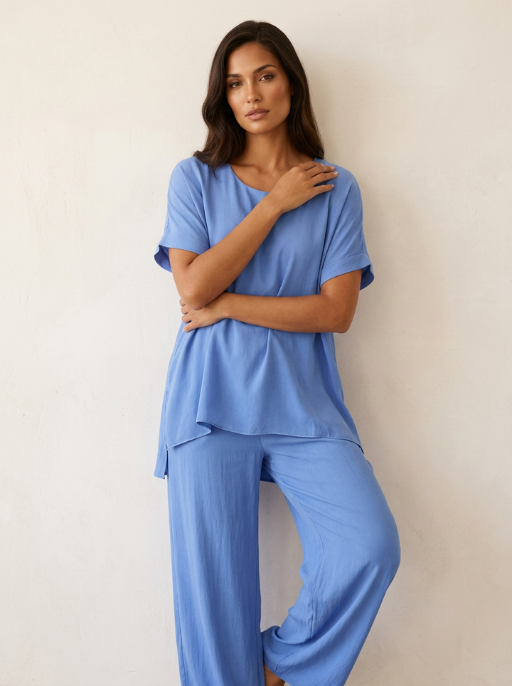Elegante dames lounge set met wijde broek – Celeste