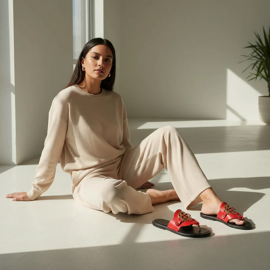 Elegante dames slippers met goud detail – Aveline
