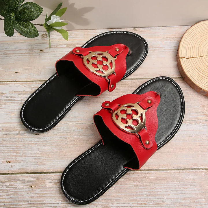 Elegante dames slippers met goud detail – Aveline