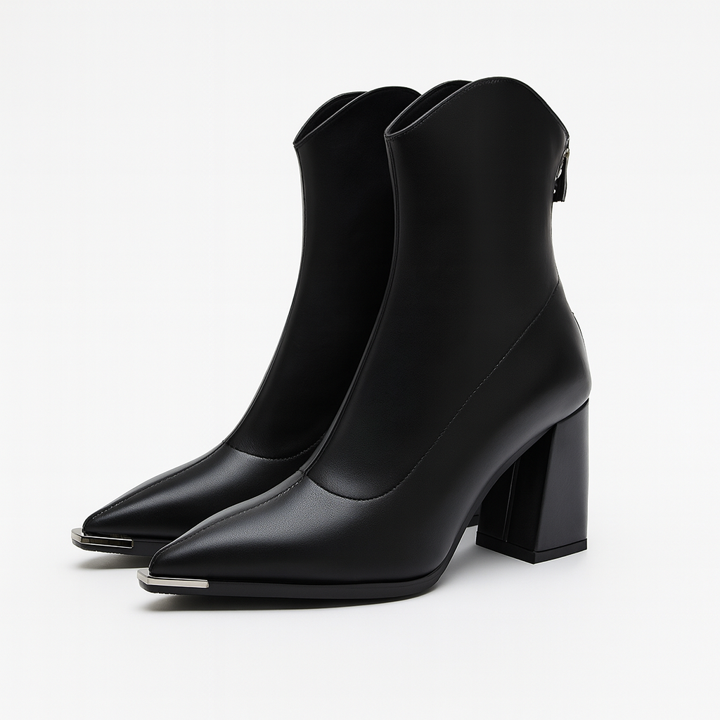 Elegante enkellaars met blokhak – Valentina