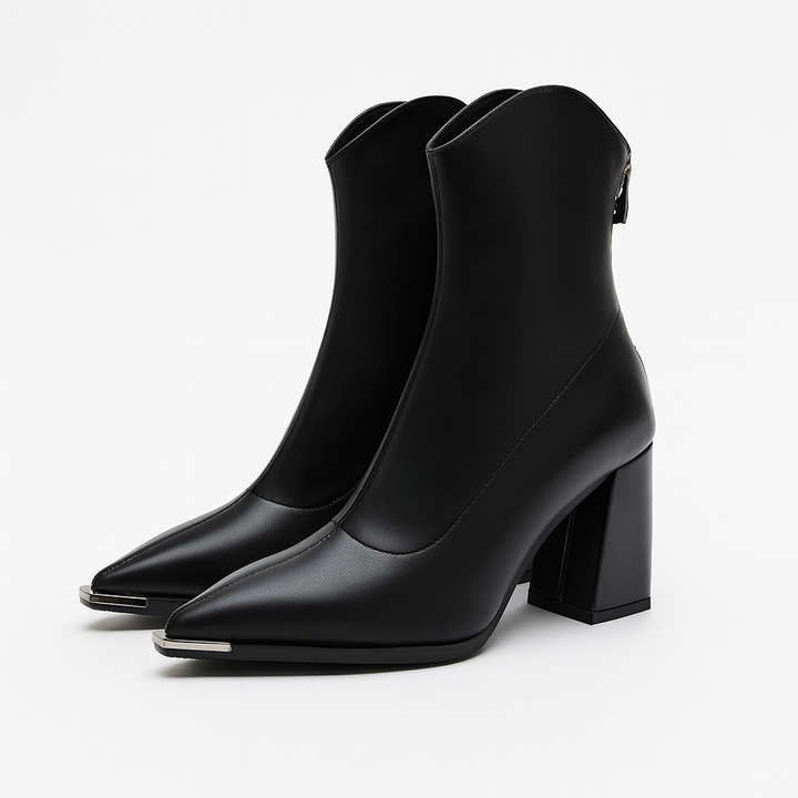 Elegante enkellaars met blokhak – Valentina