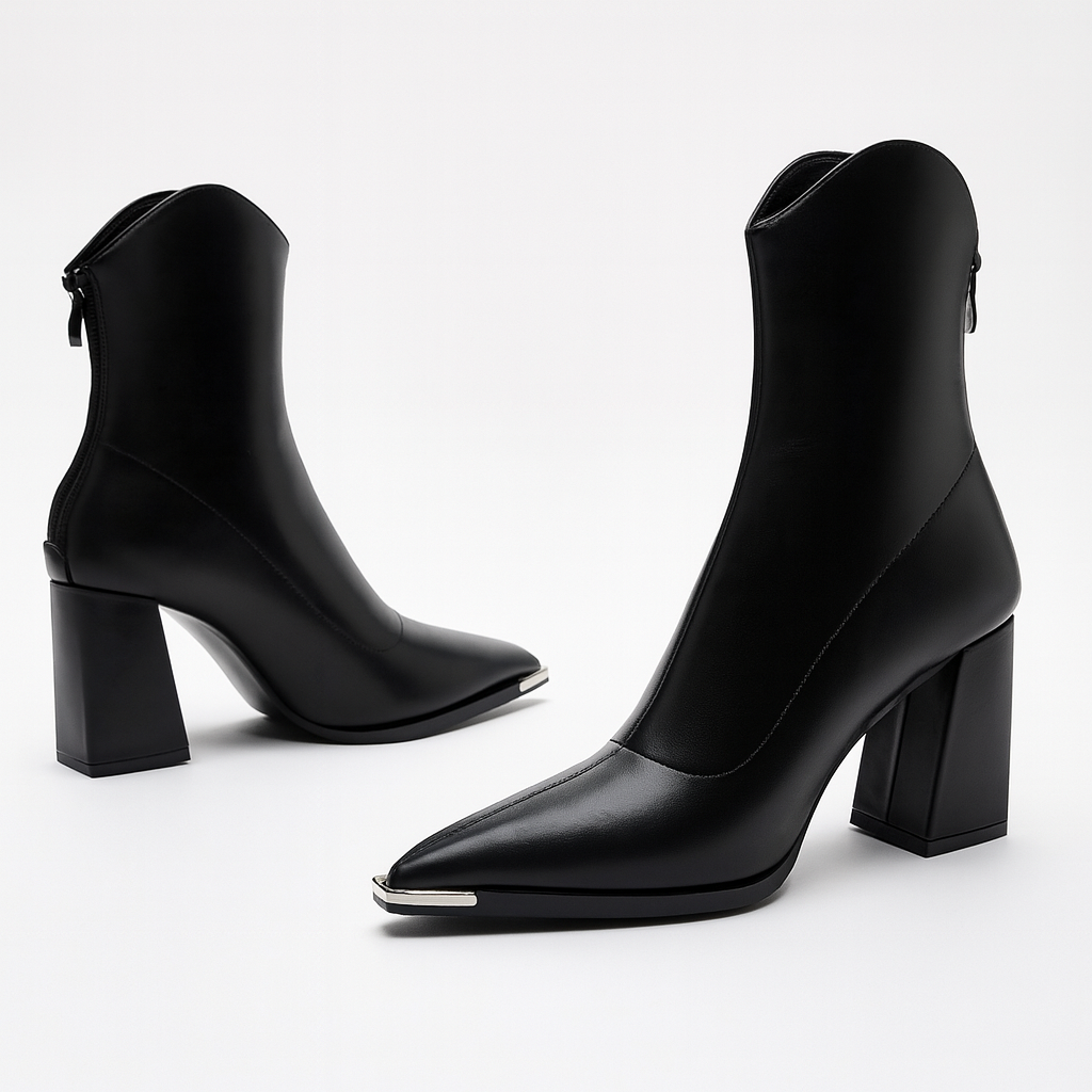 Elegante enkellaars met blokhak – Valentina
