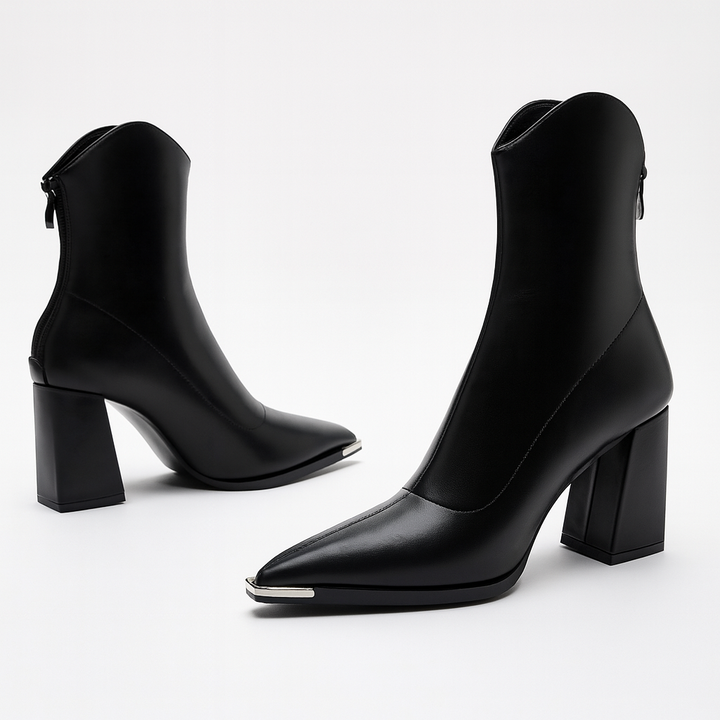 Elegante enkellaars met blokhak – Valentina