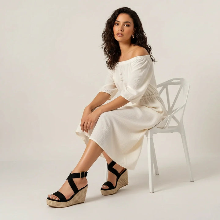 Elegante espadrille sleehak sandalen – Anna