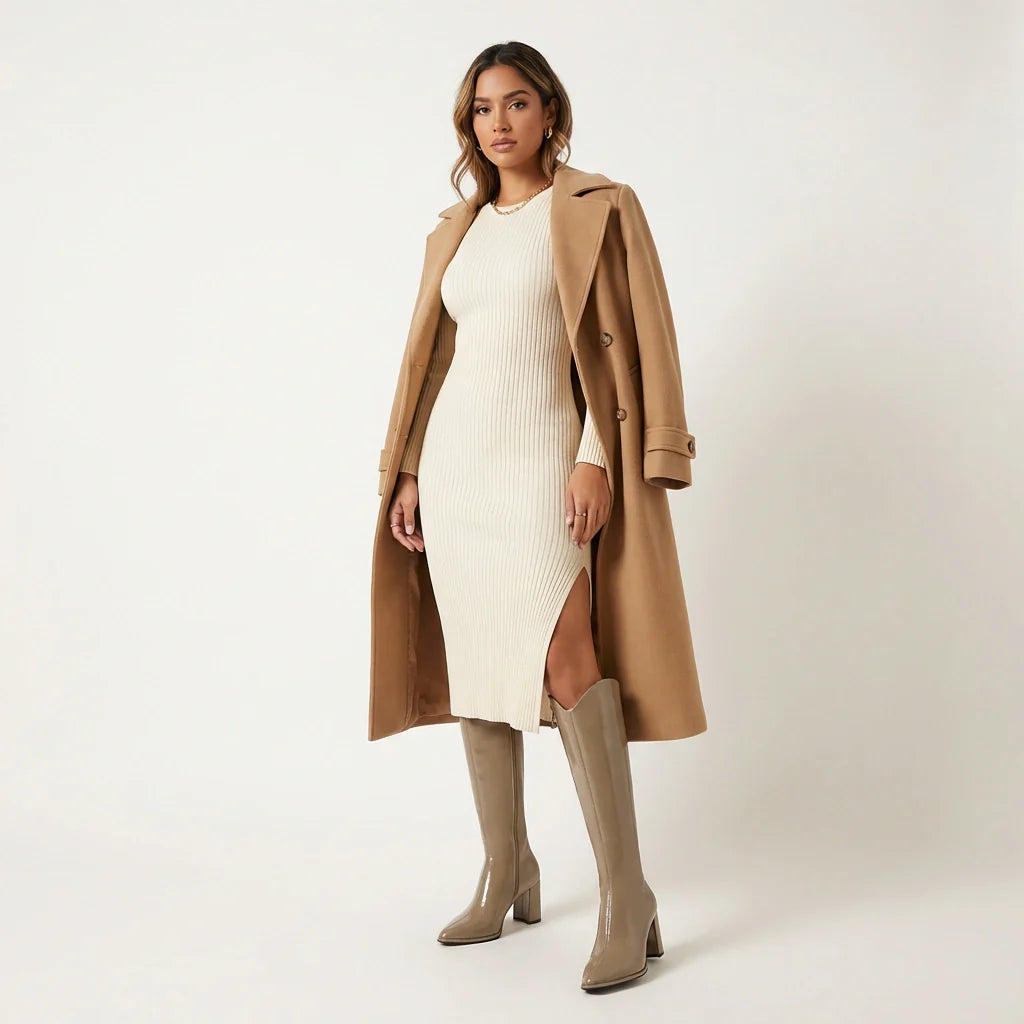 Elegante knie hoge dames laarzen met hak – Elowen
