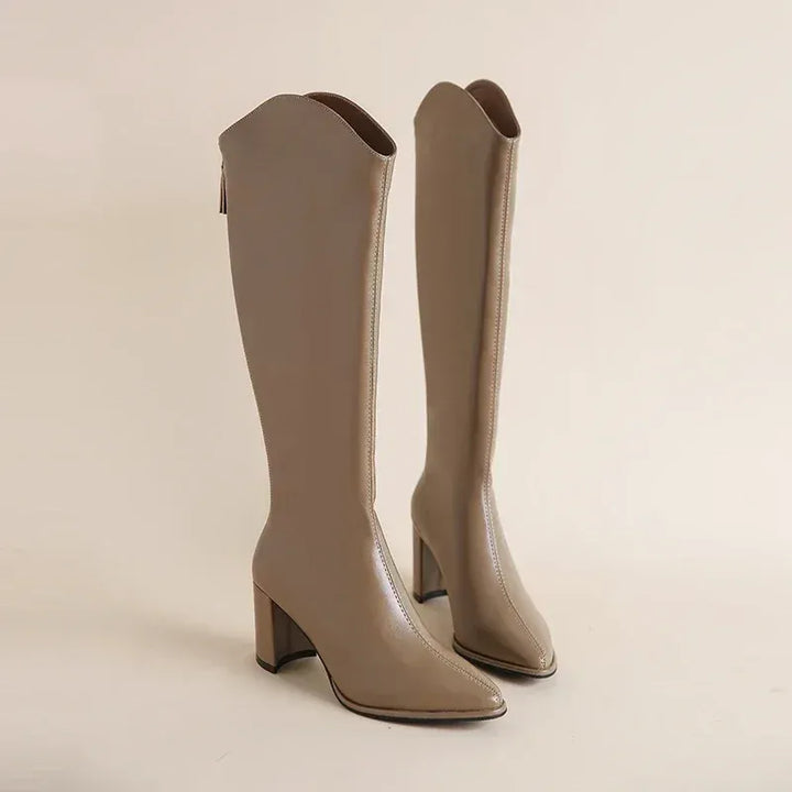 Elegante knie hoge dames laarzen met hak – Elowen