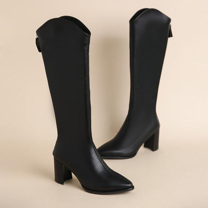 Elegante knie hoge dames laarzen met hak – Elowen