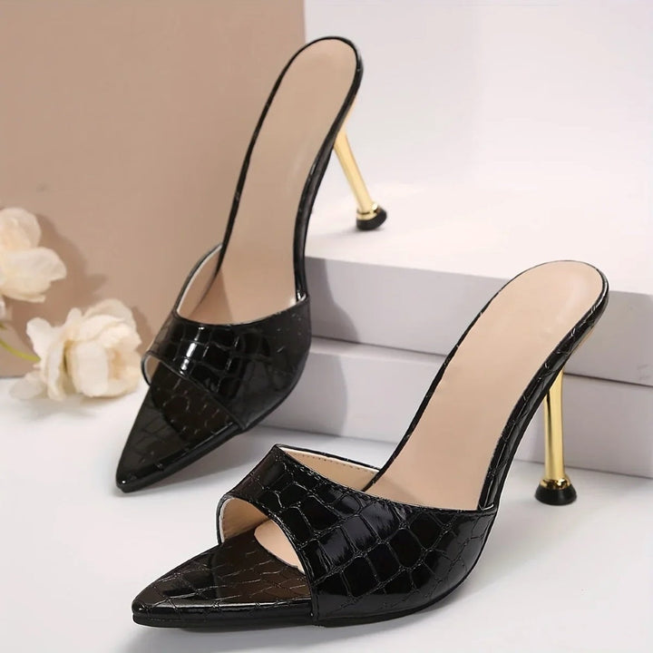 Elegante krokostructuur dames hakken – Maelys