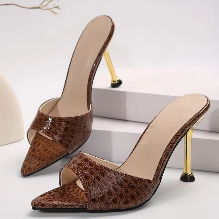 Elegante krokostructuur dames hakken – Maelys