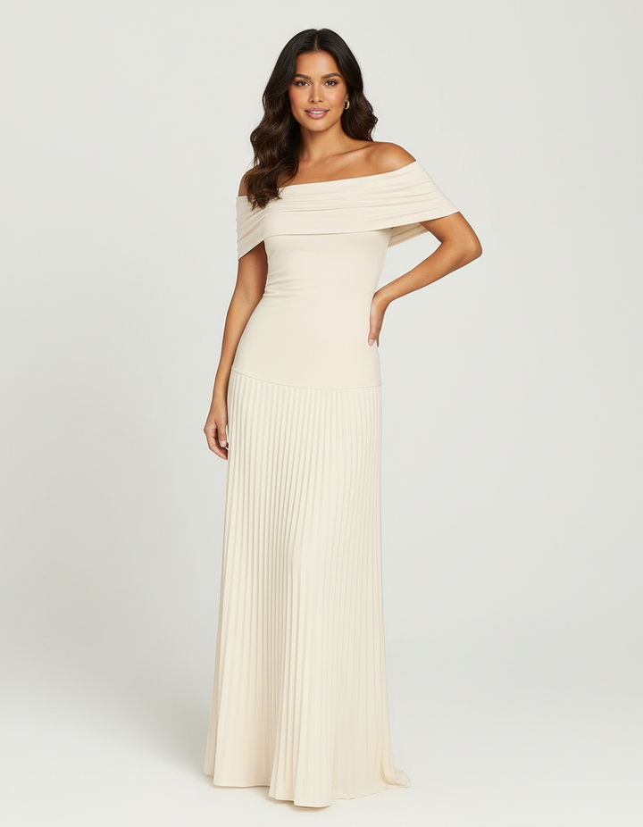 Elegante off-shoulder maxi jurk
