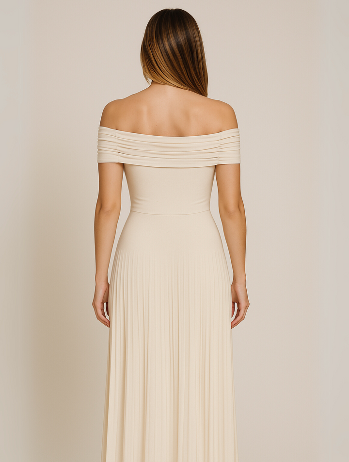 Elegante off-shoulder maxi jurk