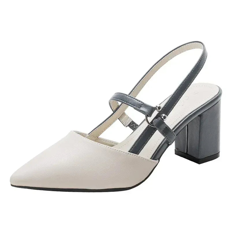 Elegante slingback pumps met blokhak – Aurélia