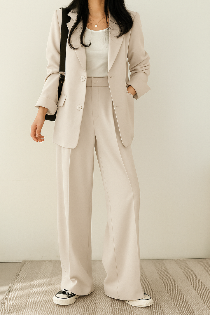 Elegante tweedelige blazer set dames – Elara